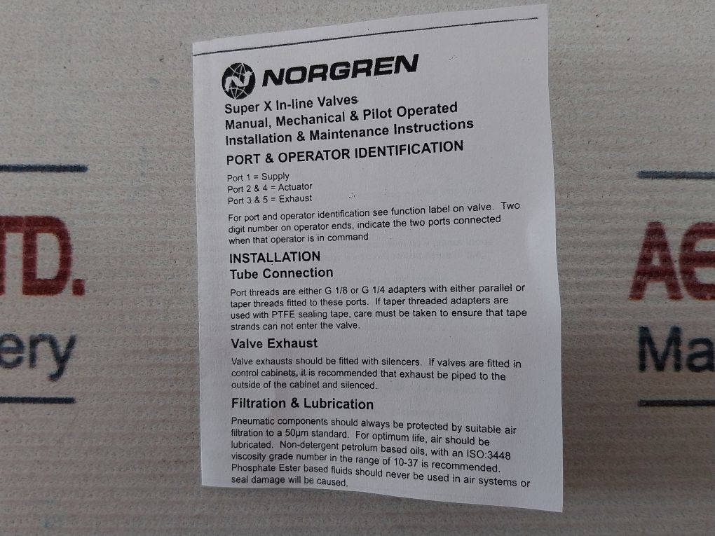 Imi Norgren X3044102 Pilot Inline Valve