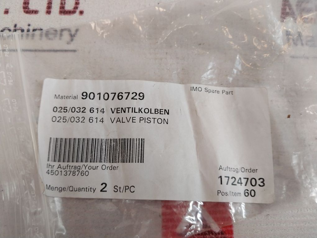 Lot Of 2X Imo 025/032 614 Piston Valve Part 1724703