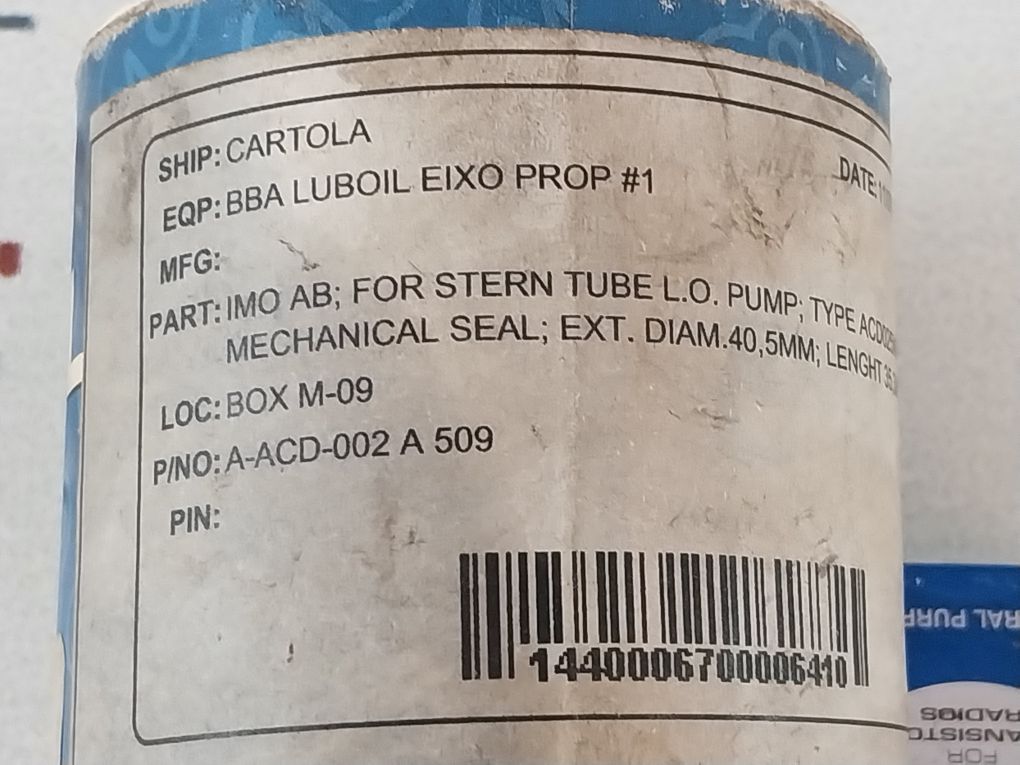 Imo Pump 190810 G050 Mechanical Shaft Seal