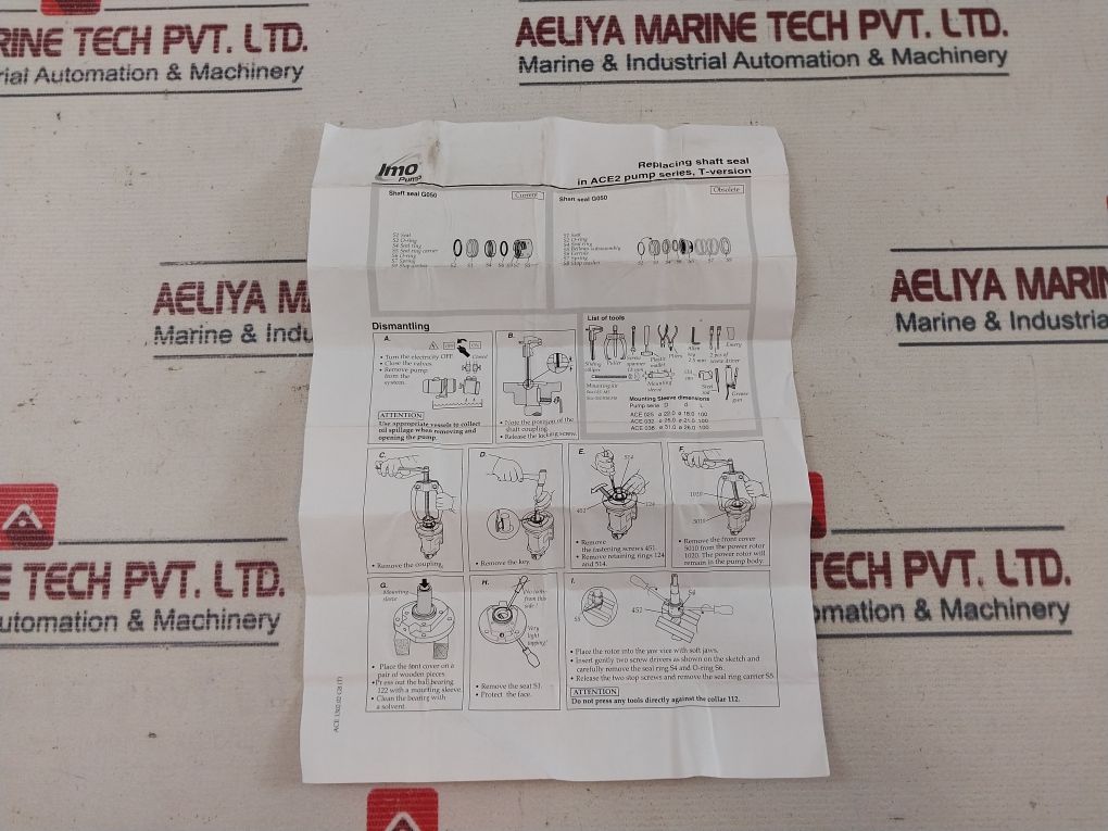 Imo Pump Shaft Seal G050 Set