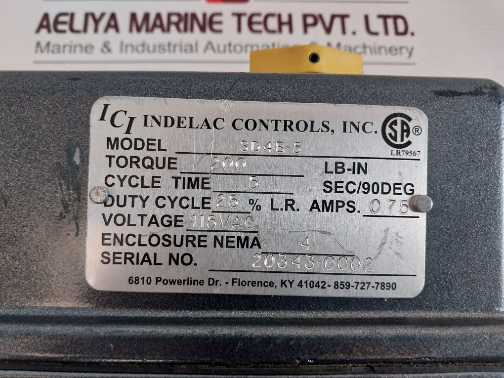 Indelac Control Sd4B-5 Power Control Actuator 115V Ac