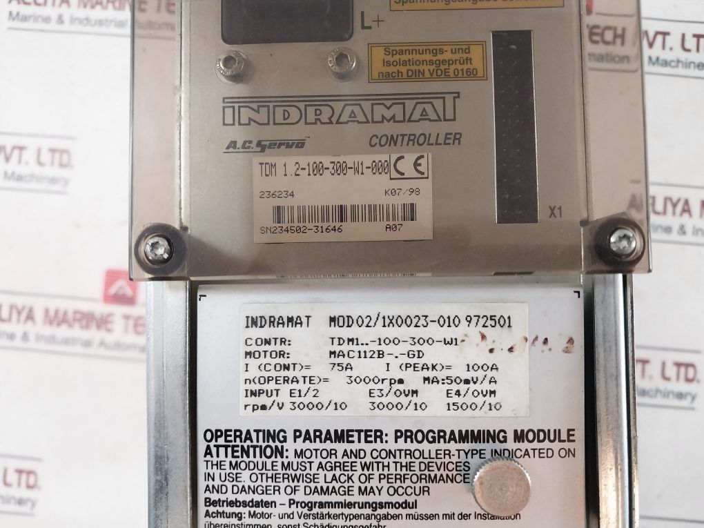 Indramat Tdm 1.2-100-300-w1-000 A.C. Servo Controller