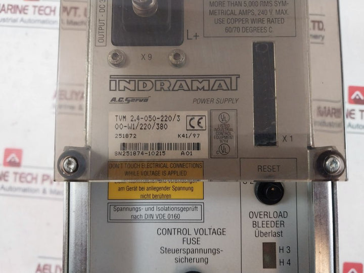 Indramat Tvm 2.4-050-220/300-w1/220/380 A.C Servo Power Supply