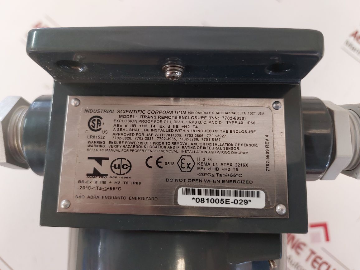 Industrial Scientific Itrans Remote Monitor 7702-5930 With Itrans H2S Sensor 770

