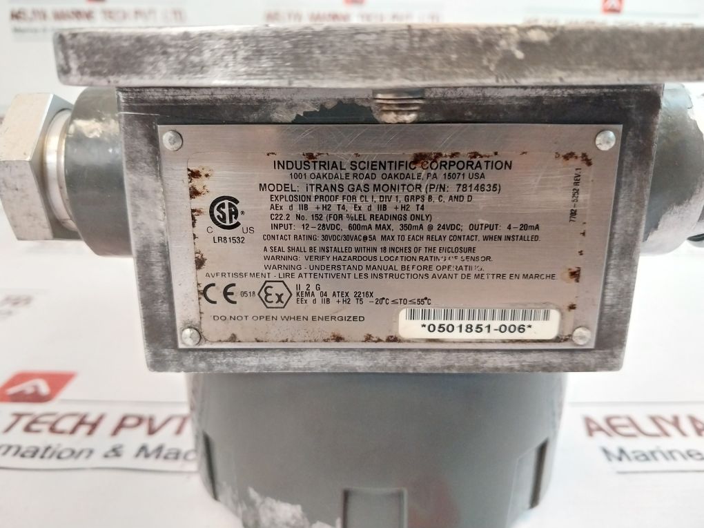 Industrial Scientific 7814635 Itrans Gas Monitor 