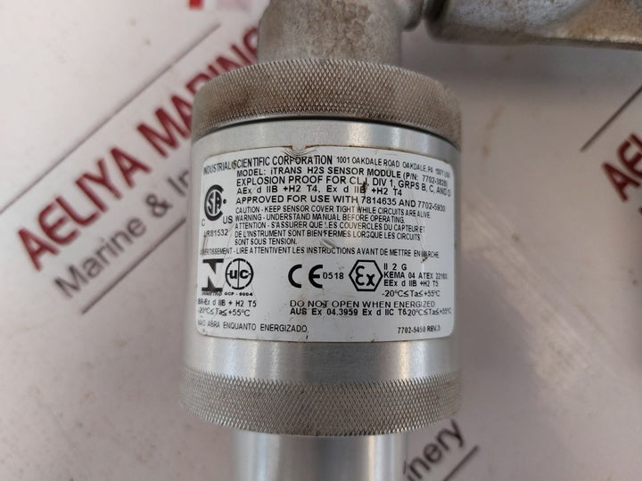 Industrial Scientific Itrans Gas Monitor 7814635 With Itrans H2S Sensor 7702-382
