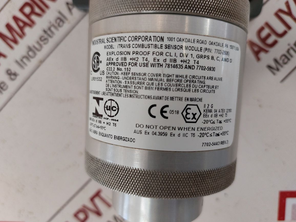 Industrial Scientific Itrans Gas Monitor 7814635 With 7702-2606