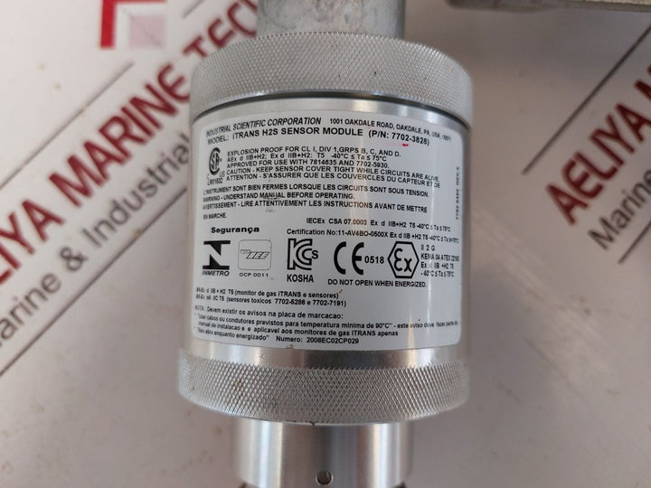 Industrial Scientific Itrans Gas Monitor 7814635 With Itrans H2S Sensor With Box