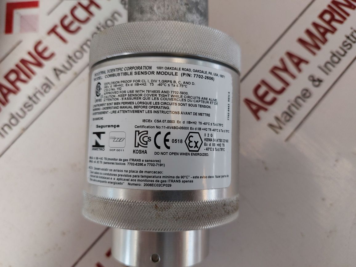 Industrial Scientific Itrans Gas Monitor 7814635 With Itrans H2S Sensor With Box