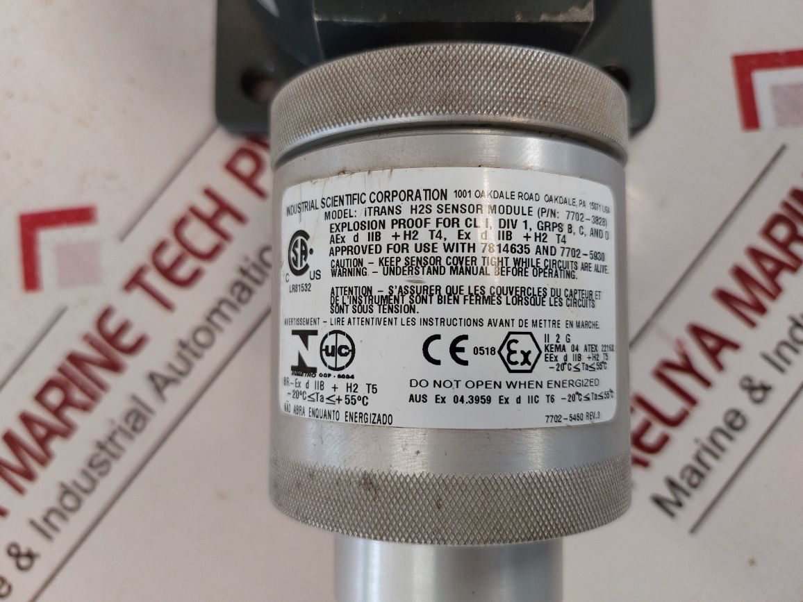Industrial Scientific Itrans Gas Monitor 7814635 With Itrans H2S Sensor 7702-382 600Ma Max