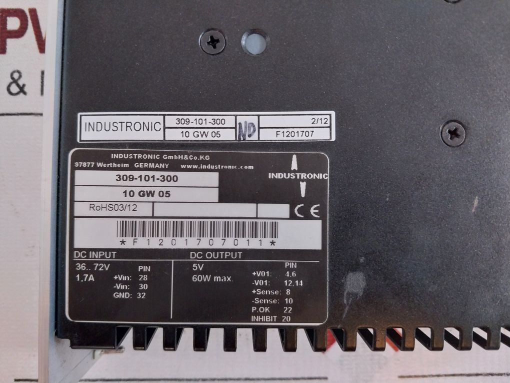 Industronic 309-101-300 10 Gw 05 Dc/Dc Converter Power Supply