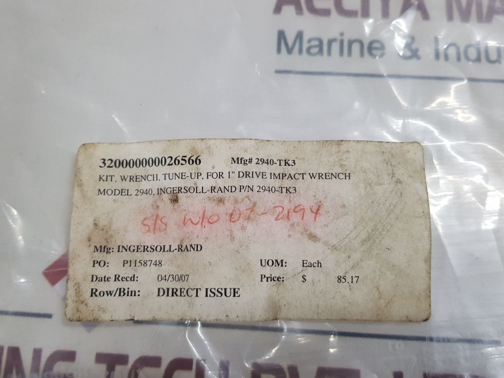 Ingersoll-rand 2940-tk3 Tune-up Kit
