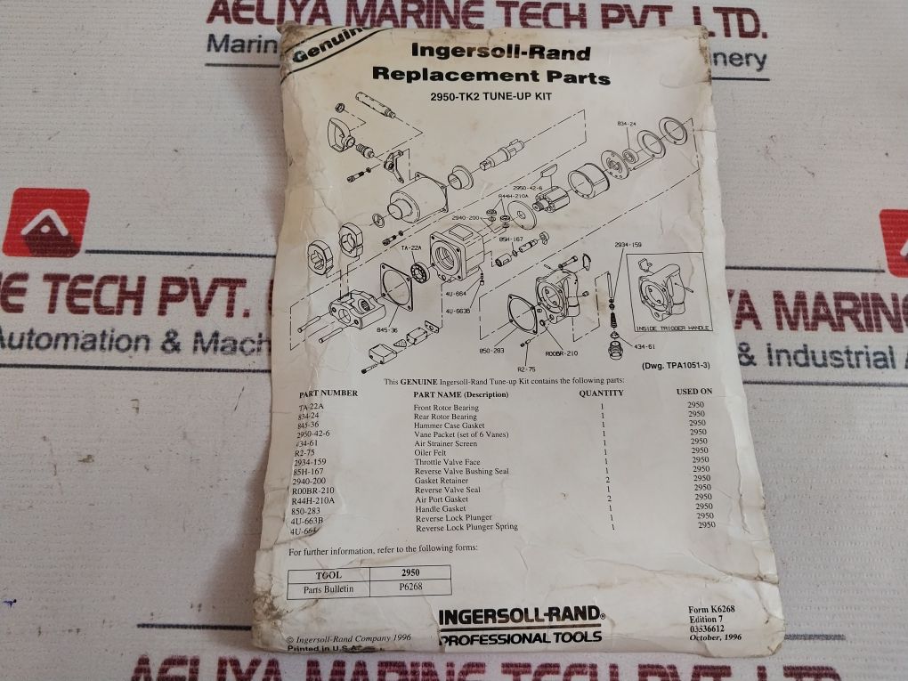 Ingersoll-rand 2950-tk2 Tune-up Kit