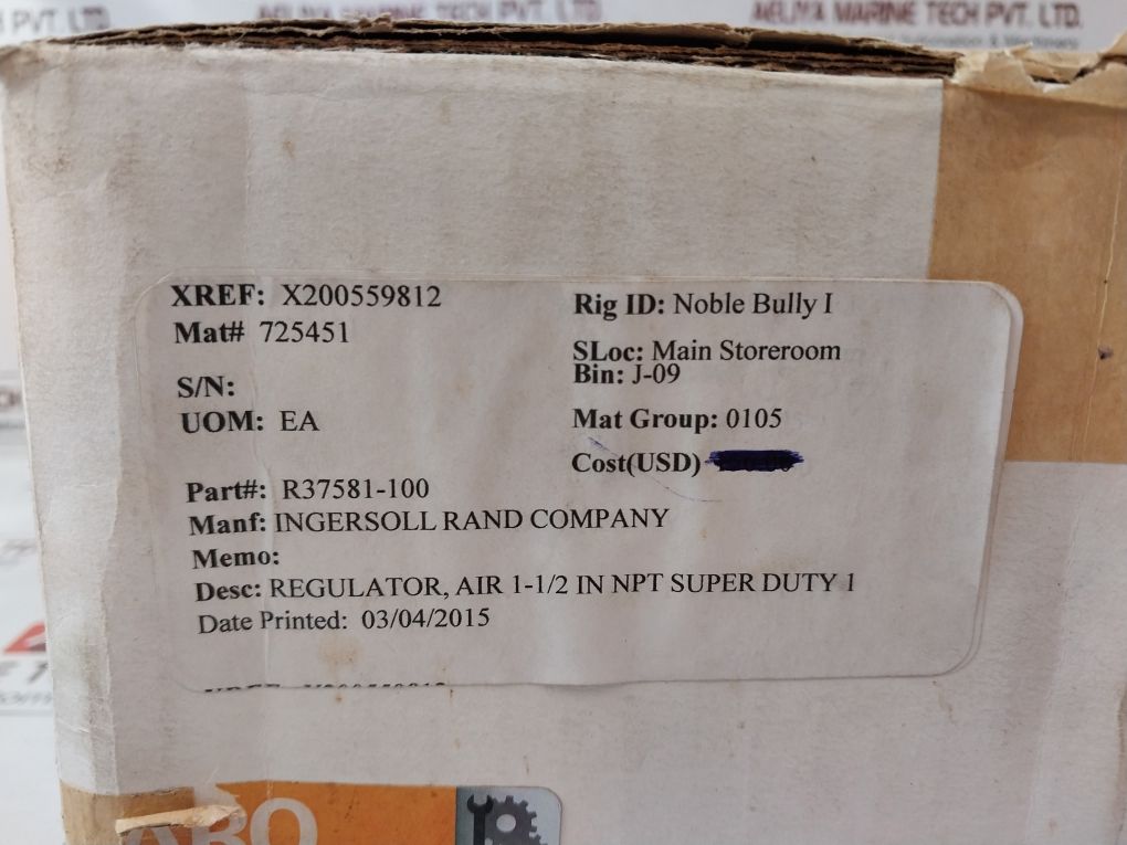 Ingersoll Rand R37581-100 Air Regulator