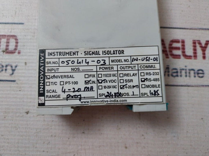 Innovative 24 Vdc Universal Signal Isolator
