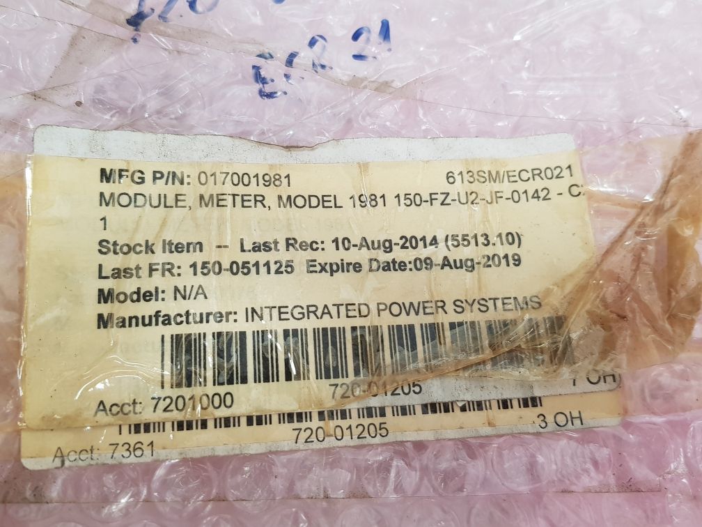 Integrated Power Systems 1981 Metering Module 017-001981