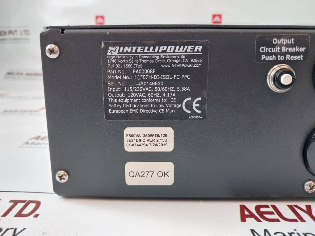 Intellipower Fa00008F Uninterruptible Power Supply Iq-500H-di-fc-lsol-pfc