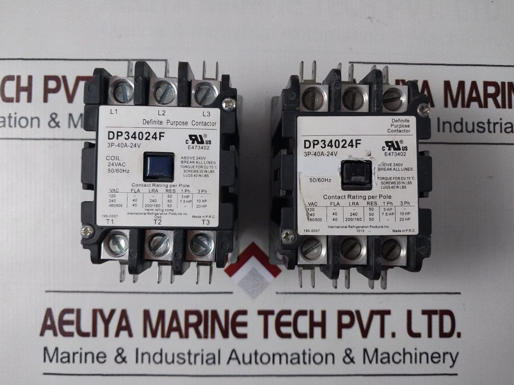 Irp Dp34024F Definite Purpose Contactor 3P-40A-24V