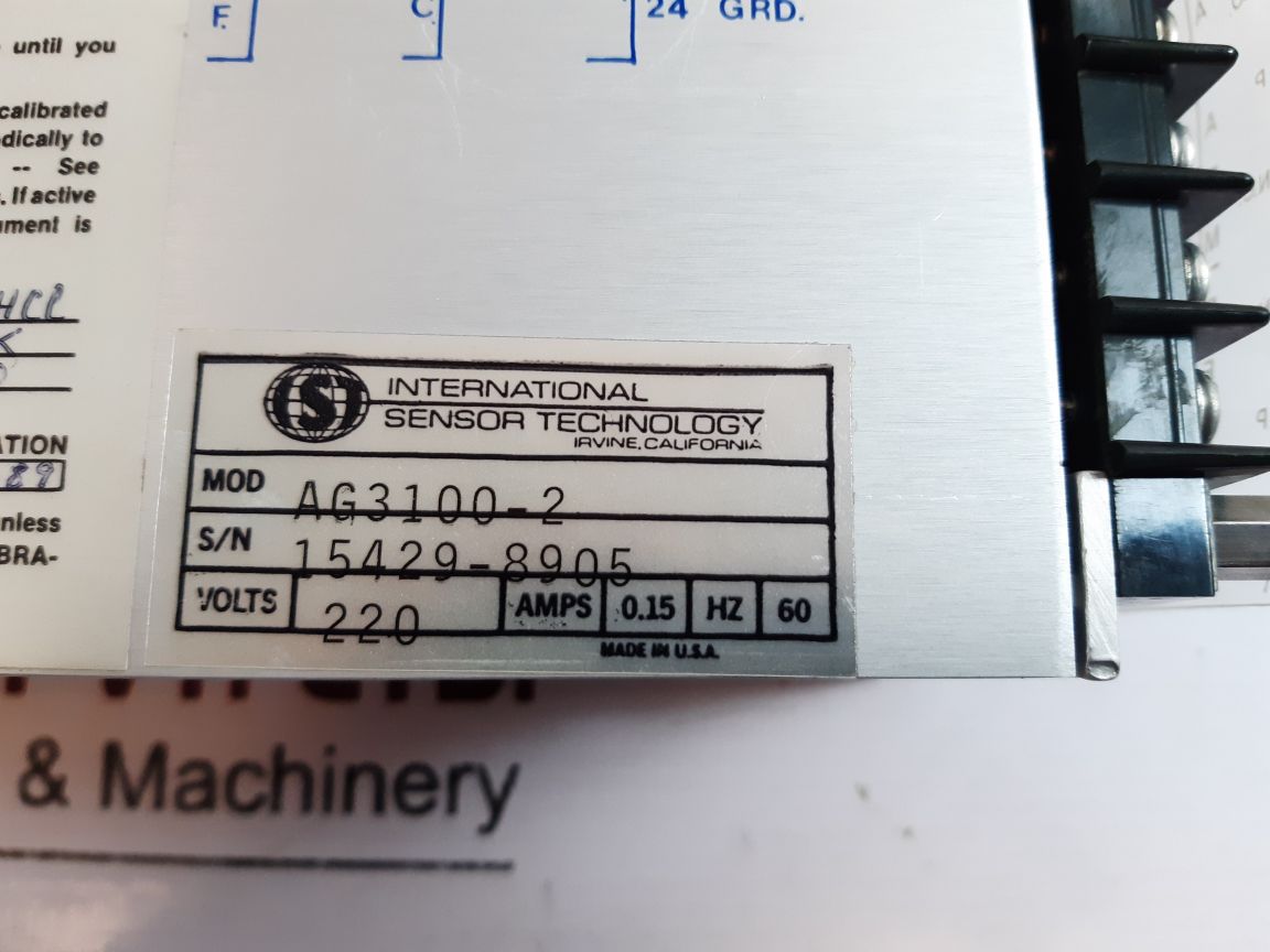 International Sensor Technology Ag3100-2 Gas Monitor Ch2Chcl