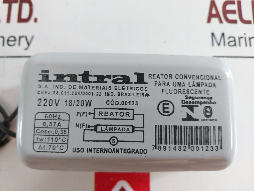 Intral Reator 00123 Conventional Ballast 220V 18/20W