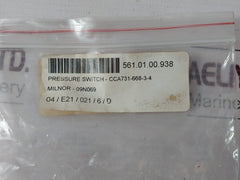 Invensys 9N069 Pressure Switch 738-719-5, 125 Vac 3 Amp