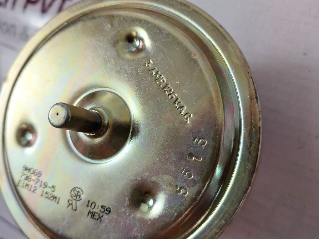 Invensys 9N069 Pressure Switch 738-719-5, 125 Vac 3 Amp