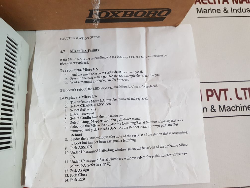 Invensys foxboro p0940np rev-0b micro-i/a omc chassis w/2 slots