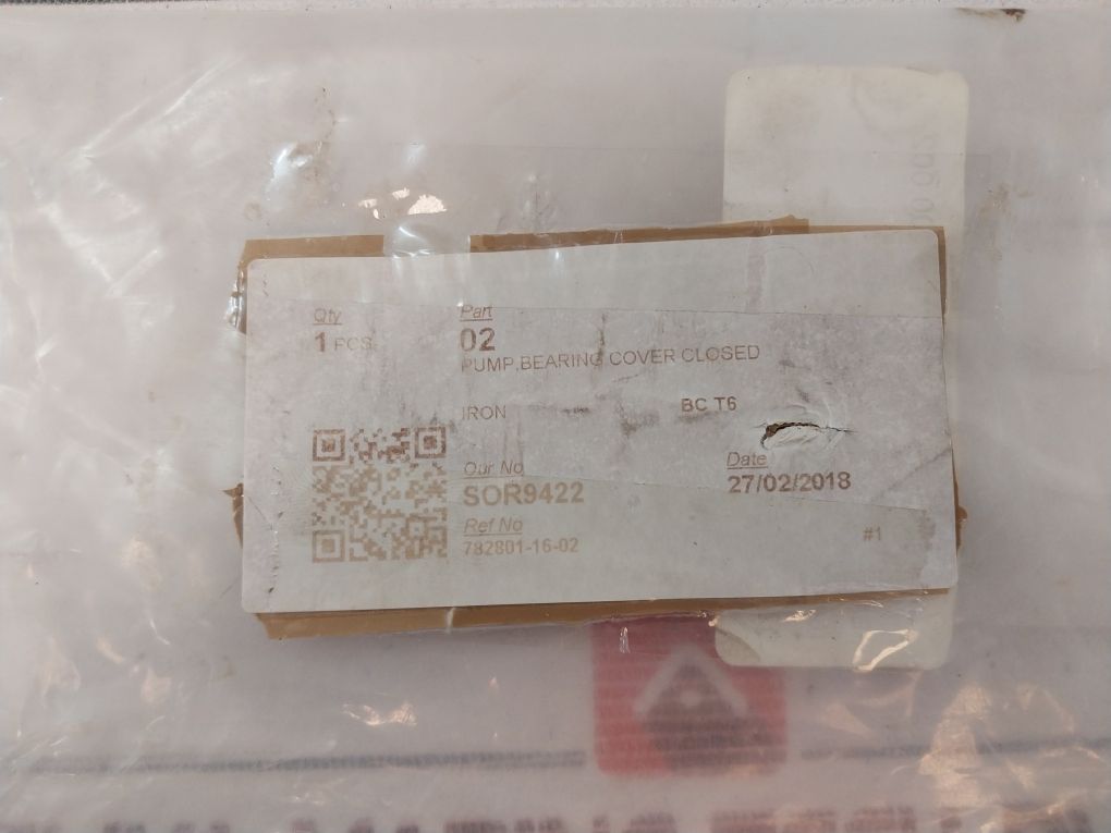 Iron 782801-16-02 Pump Bearing Cover Closed