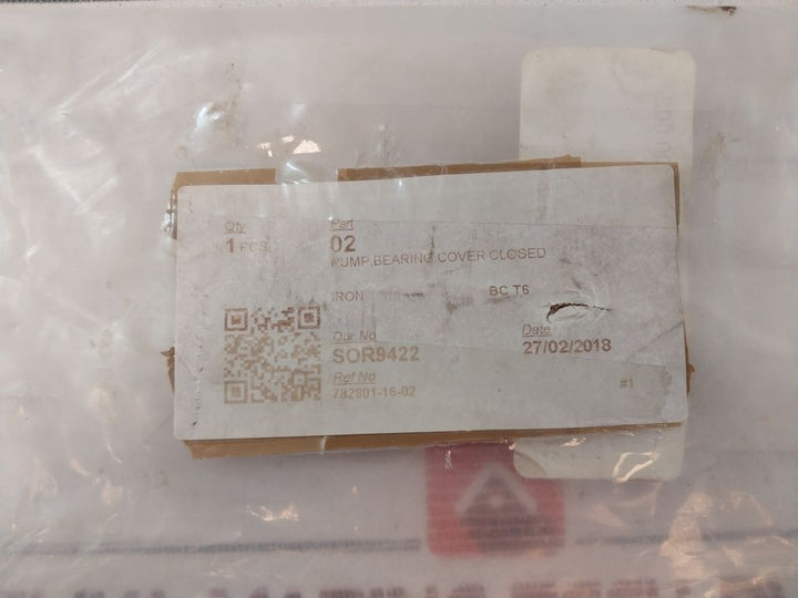Iron 782801-16-02 Pump Bearing Cover Closed
