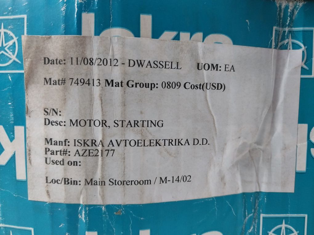 Iskra Aze2177 Starter Motor 12V 2,0Kw