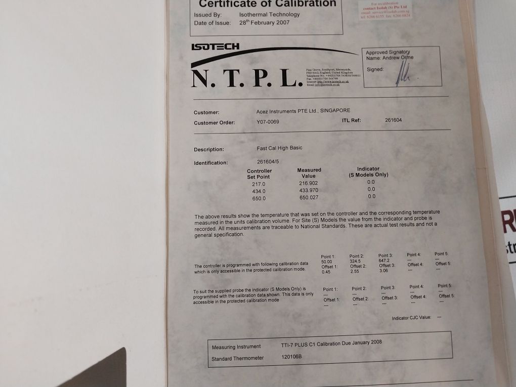 Isotech Bwo Inst 038 Temperature Calibrator