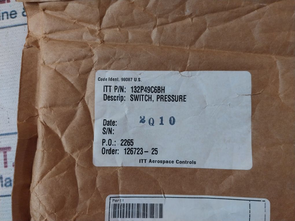 Itt 132P49C6Bh Adjustable Pressure Switch 2000 Psig