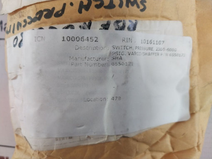 Itt 232P44C6 Adjustable Pressure Switch 6550171