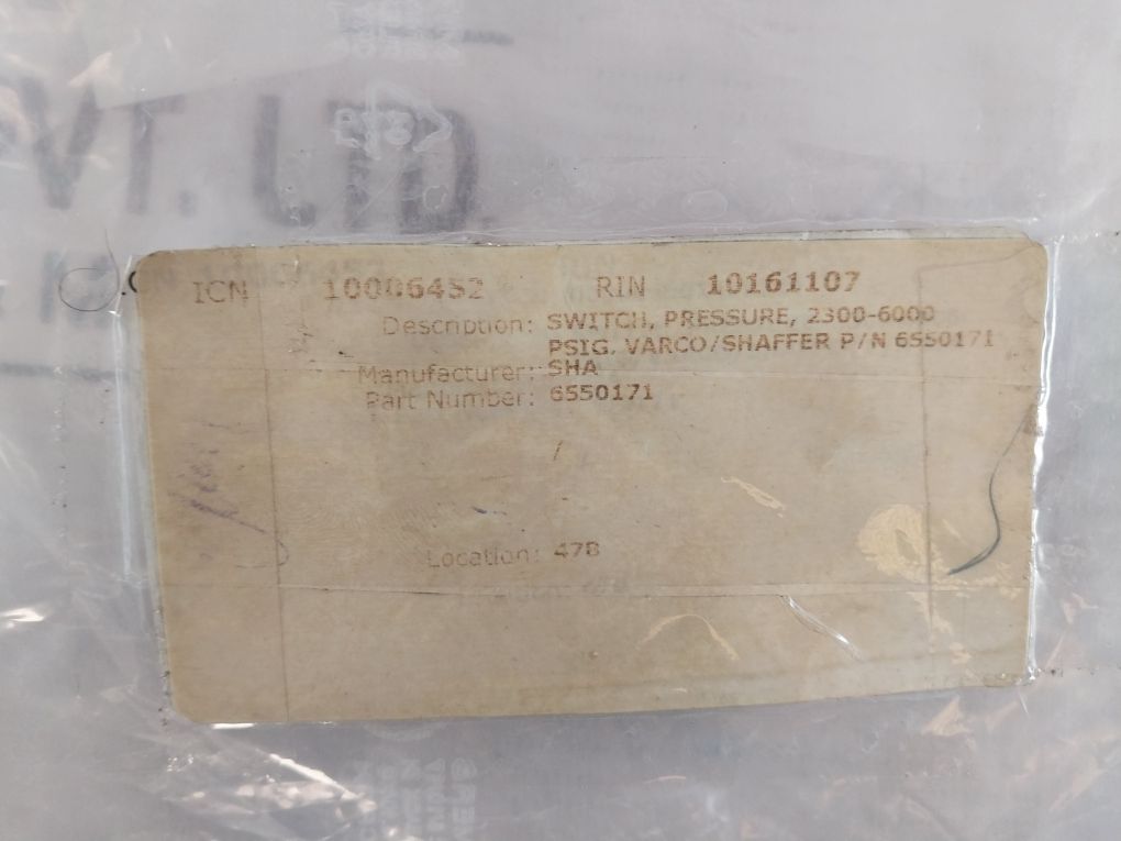 Itt 232P44C6 Adjustable Pressure Switch 6550171