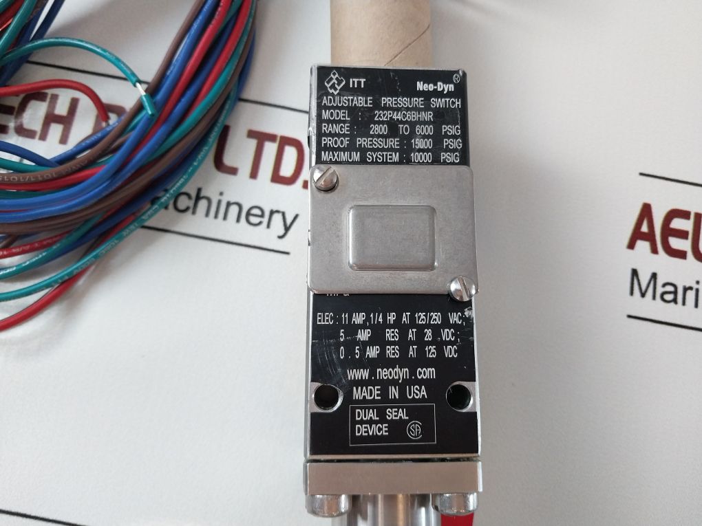 Itt Neo-dyn 232P44C6Bhr Adjustable Pressure Switch 2800 To 6000 Psig