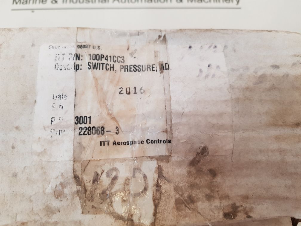 Itt Neo-dyn 100P51Cc3 Adjustable Pressure Switch Single Phase 60Hz