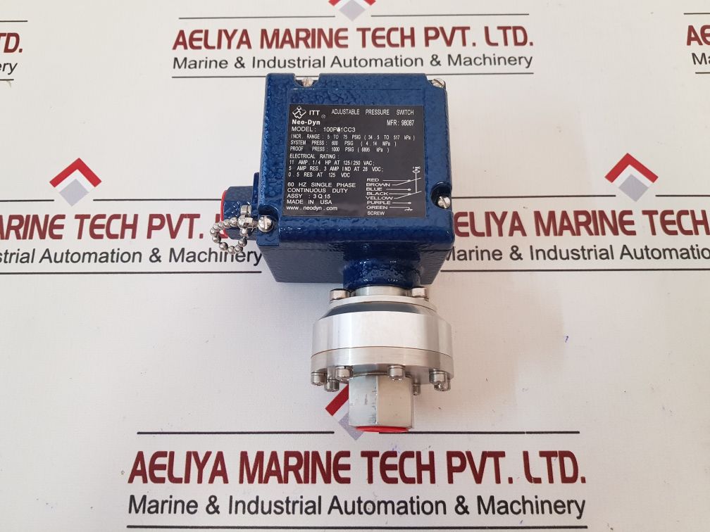 Itt Neo-dyn 100P51Cc3 Adjustable Pressure Switch Single Phase 60Hz
