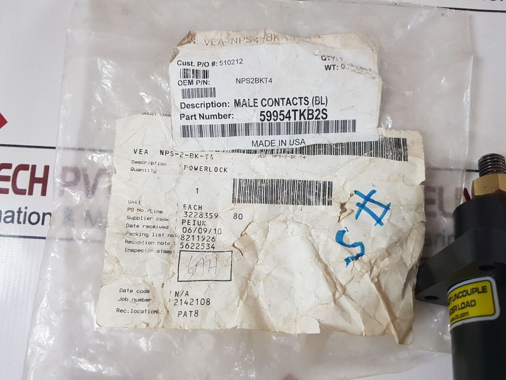 Itt Nps-2-bk-t4 Powerlock Black Panel Mount Industrial Power Plug