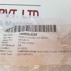 Itt Nps-2-bk-t4 Female Connector Black
