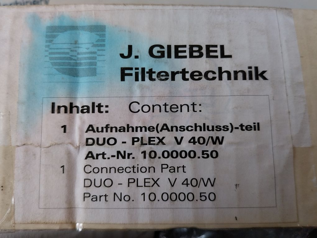 J.Giebel Filtertechnik 10.0000.50 Connection Part Duo-plex V 40/W
