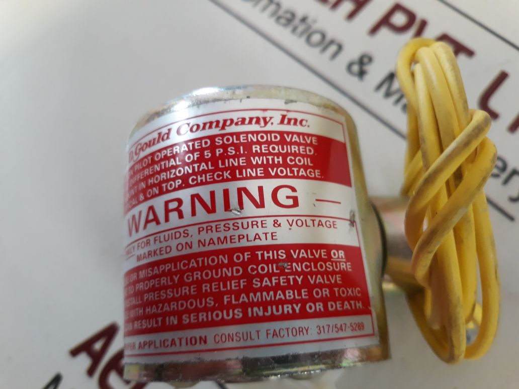 J.D.Gould 646758 Piston Pilot Operated Solenoid Valve Coil