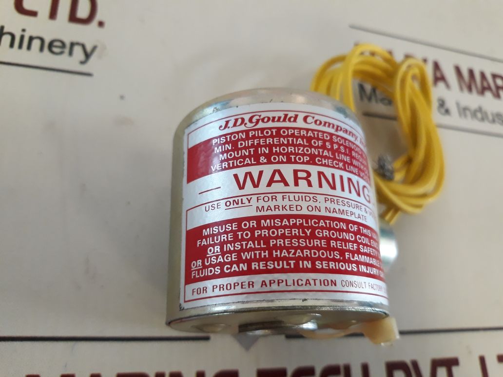 J.D.Gould Piston Pilot Operated Solenoid Valve Coil