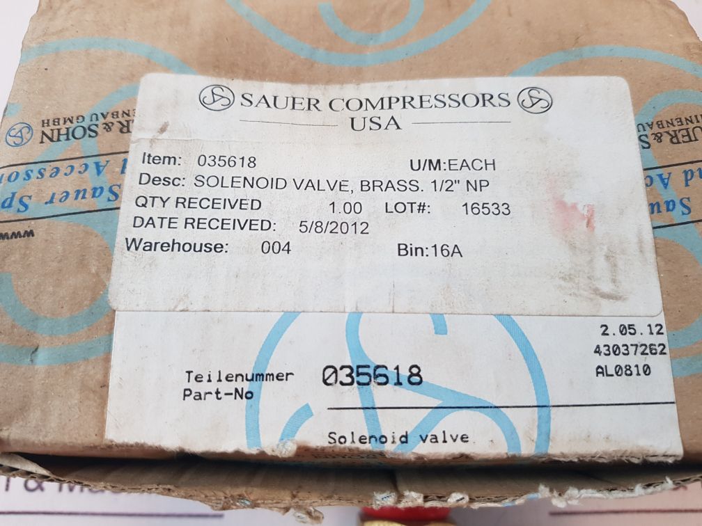 J.p.sauer & sohn 035618 solenoid valve