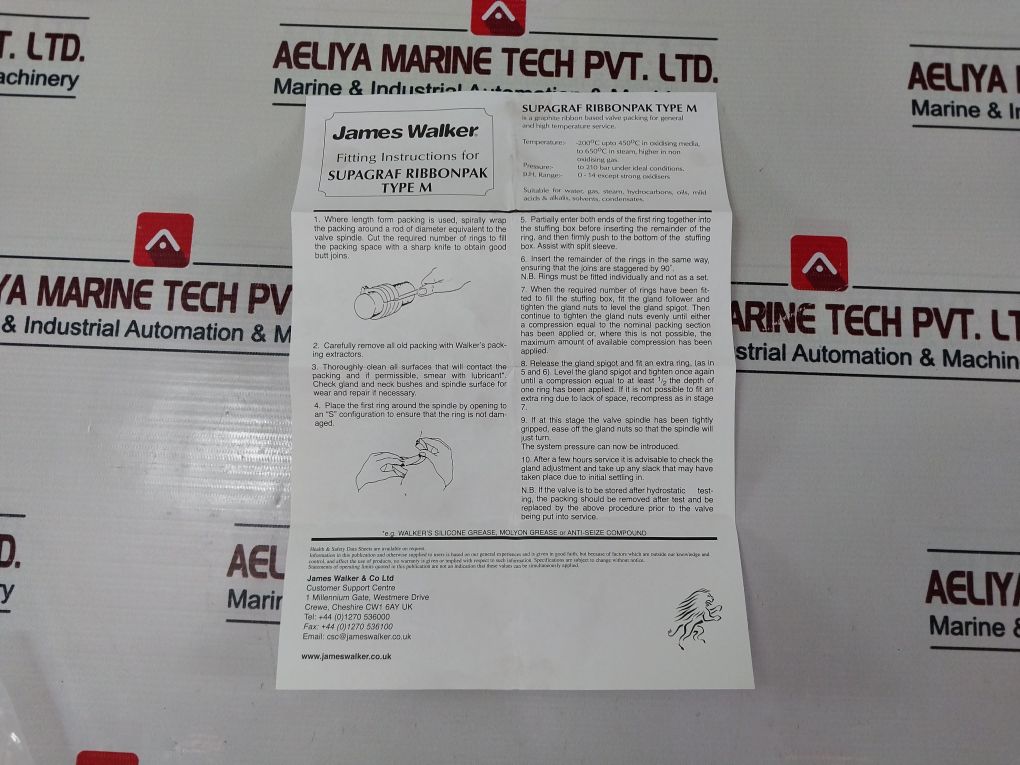 James Walker 14Mm Square 8M Compression Packing – Aeliya Marine Tech