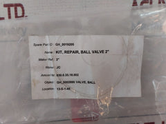 Jc Dn-2” Ball Valve Repair Kit