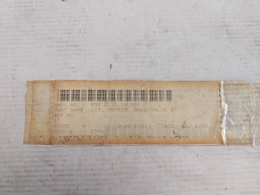 Jc Dn 4” Ball Valve Repair Kit 