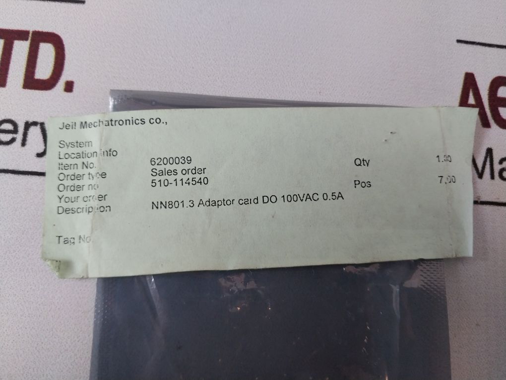 Jeil Mechatronics Nn-801.3 Digital In/Output Adaptor Card He220206C