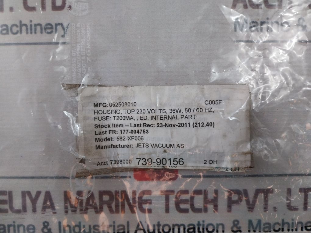 Jets Vacuum 582-xf006 Ed Internal Part 230V- 50/60Hz