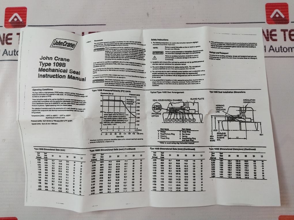 John Crane 3922 1610 827 Mechanical Seal Set