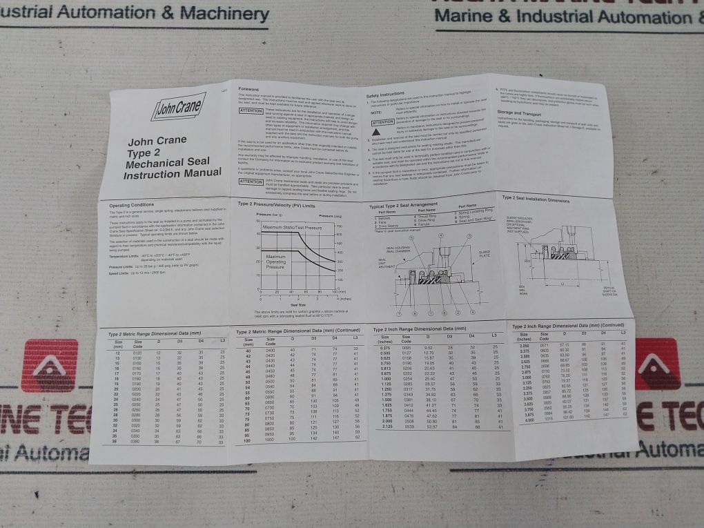 John Crane 593413 Mechanical Seal Set